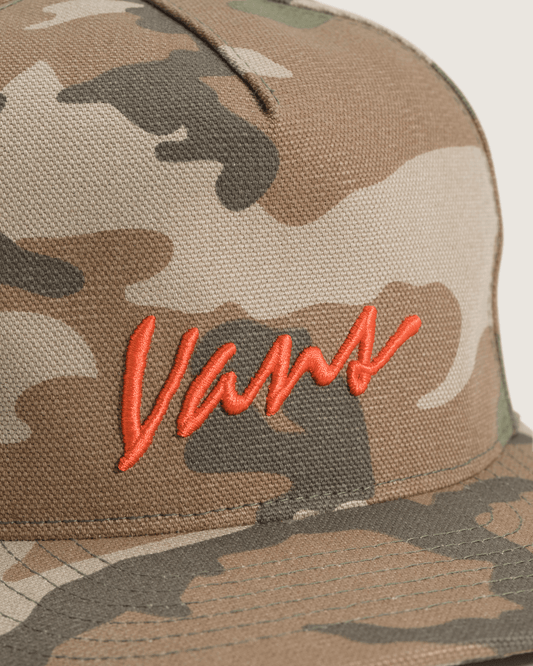 Classic Script Snapback Hat in Vintage Camo Brown | Vans on sale