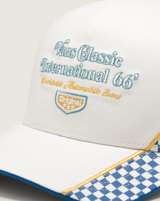 Vans Classic Strapback Hat in White / Blue | Vans outlet