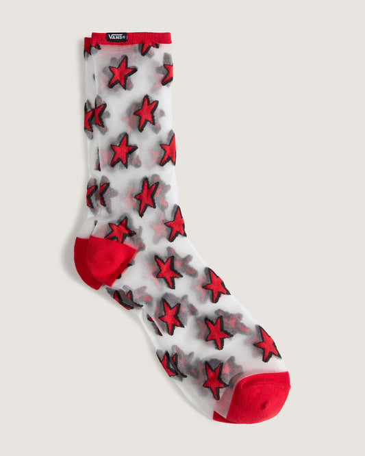 Hazy Sheer Crew Socks in Racing Red | Vans sale