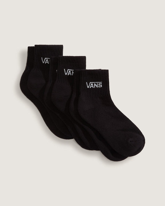 Kids Classic Half Crew Socks 3-Pack in Black | Vans sale