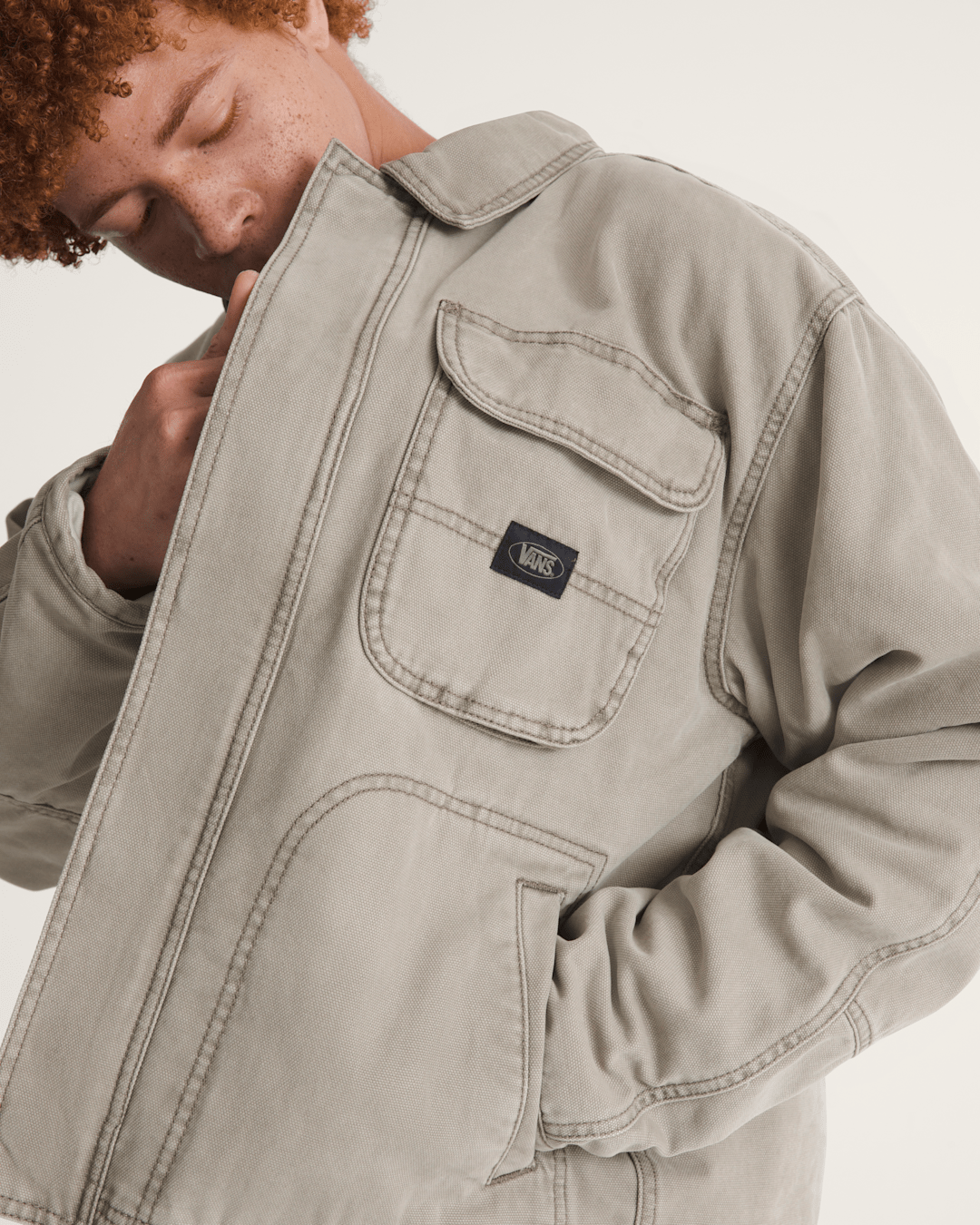 Umber Pigment Canvas Jacket in Aluminum Grey | Vans online