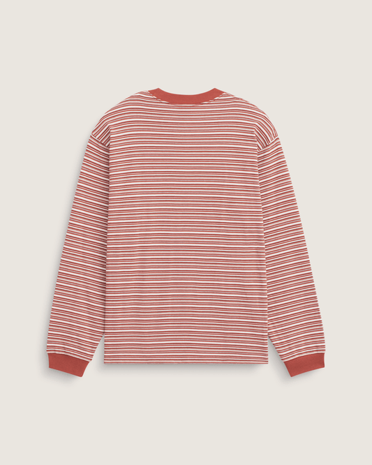 Wesley Stripe Long Sleeve Knit Shirt in Light Bronze Brown | Vans discount