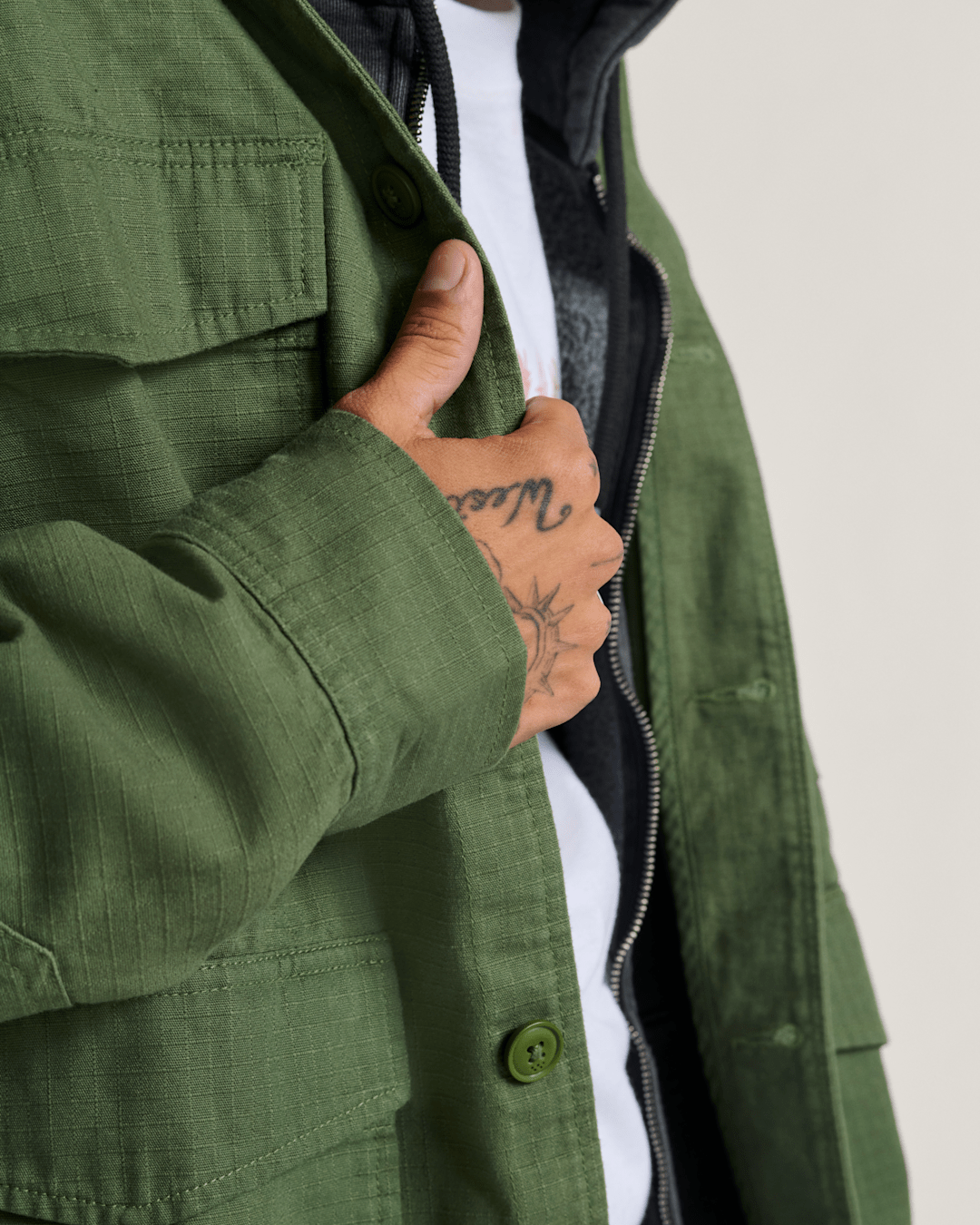 Skate Military Overshirt by Atiba Jefferson in Atiba Pine Forest Green | Vans on sale