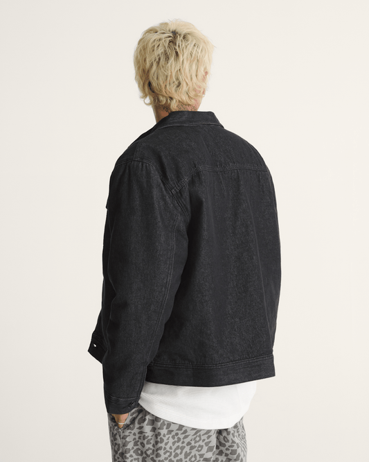 Premium Mcavoy Lined Trucker Jacket in Rinse Black | Vans discount