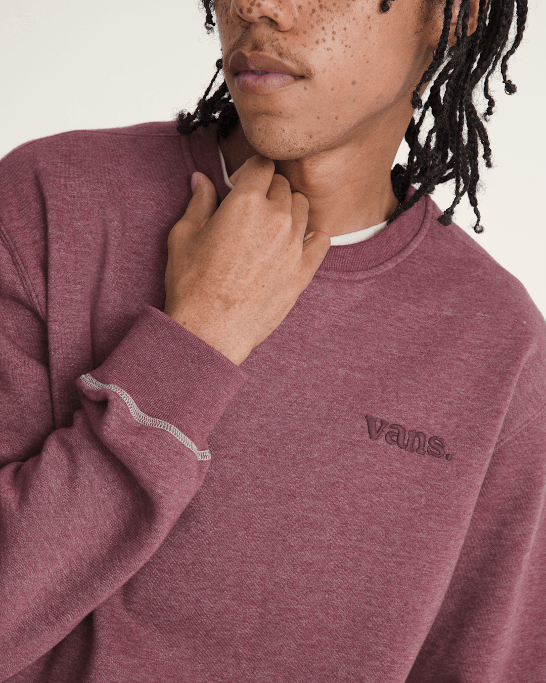 Vans 66 Crew Sweatshirt in Port Royale Red | Vans outlet