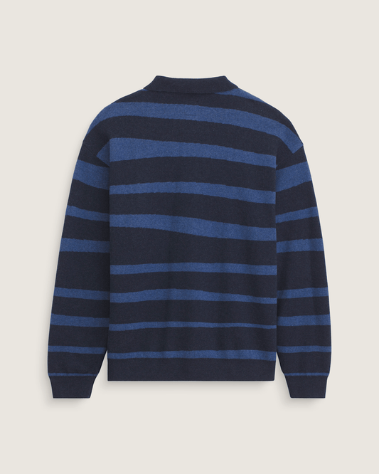 Davis Stripe Polo Sweater in Parisian Night Blue | Vans sale