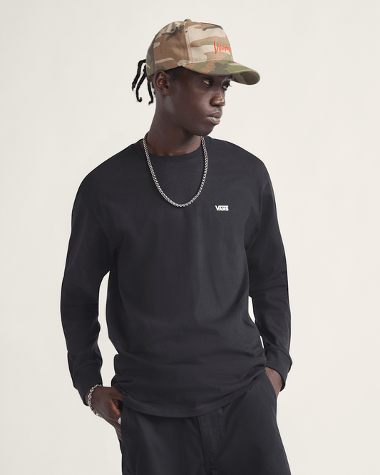 Left Chest Logo Long Sleeve T-Shirt in Black | Vans sale