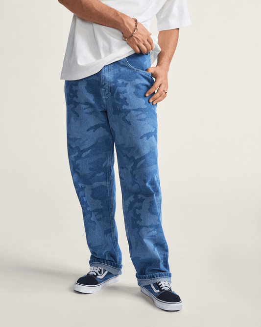 Check-5 Loose Denim Pants in Stonewash Blue | Vans online