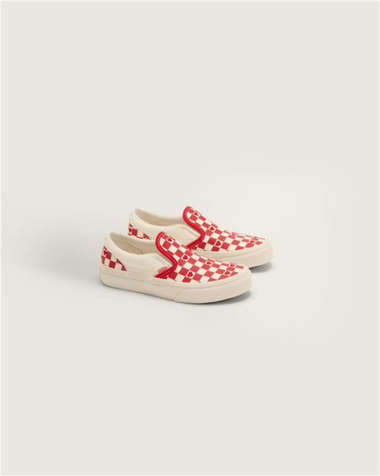 Little Kids Classic Slip-On Checkerboard Shoe in Checkerboard Racing Red / True White | Vans online