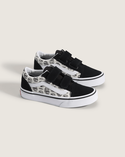 Little Kids Old Skool V Shoe in Black / White | Vans outlet