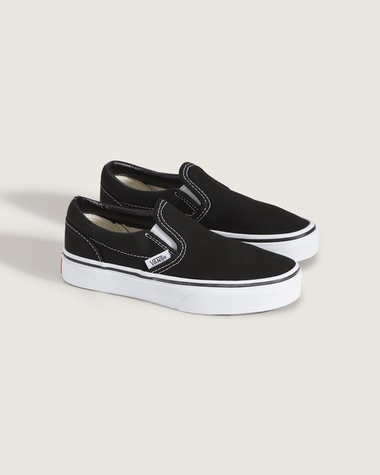 Kids Classic Slip-On Black/True White Shoes | Vans discount
