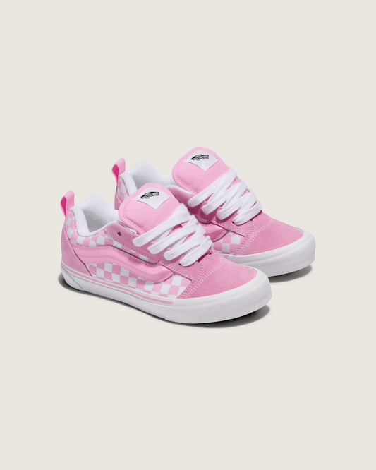 Little Kids Knu Skool Checkerboard Shoe in Checkerboard Prism Pink / True White | Vans sale
