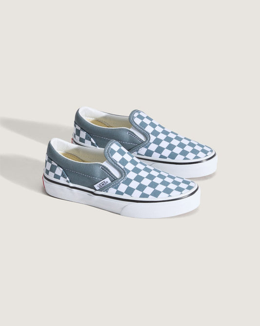 Little Kids Classic Slip-On Checkerboard Shoe in Checkerboard Stormy Weather Blue | Vans discount