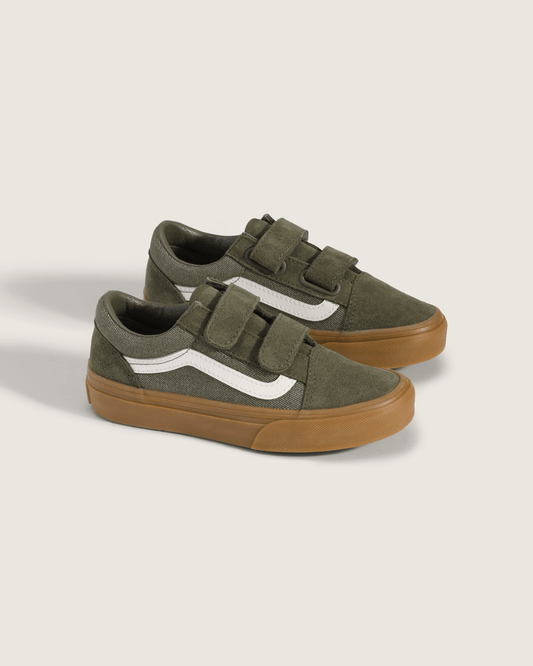 Little Kids Old Skool V Shoe in Green | Vans online