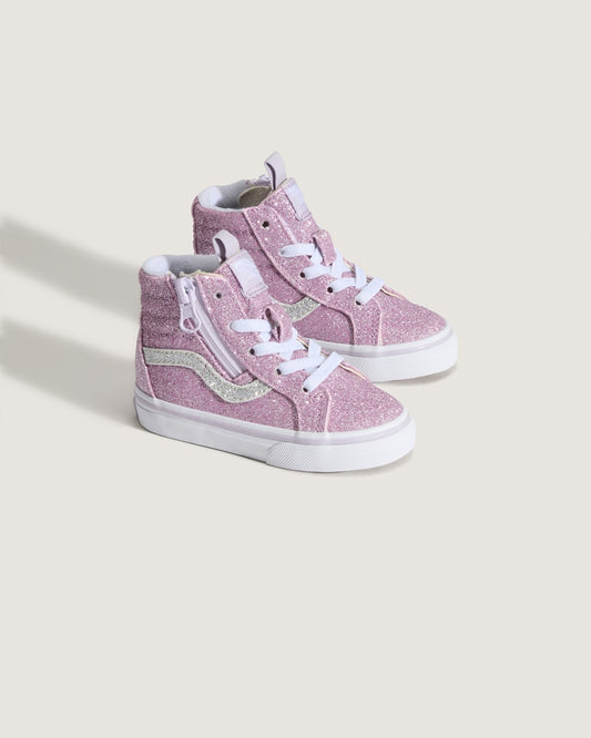 Toddler Sk8-Hi Side Zip Shoe in Glitter Lilac Mist Purple | Vans online