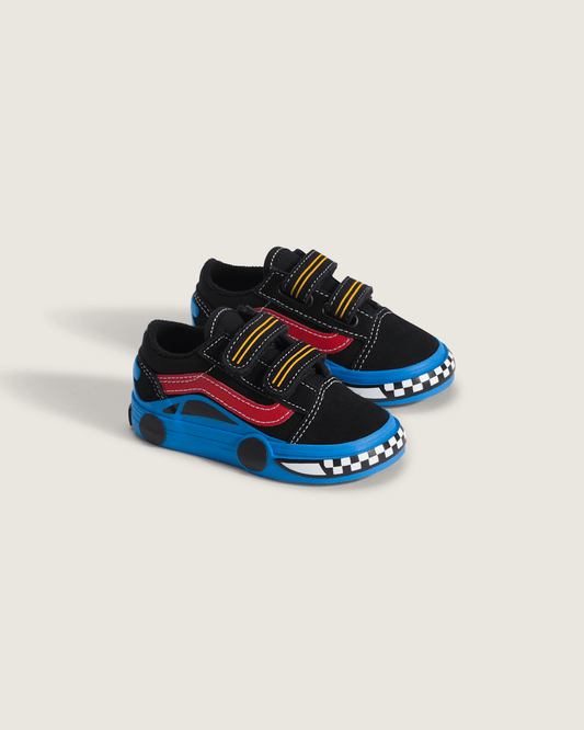 Toddler Old Skool V Shoe in Black / Blue | Vans outlet