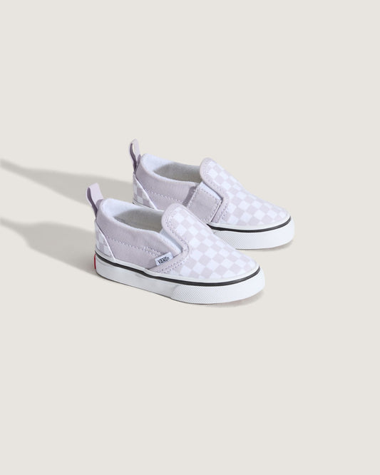 Toddler Classic Slip-On V Checkerboard Shoe in Checkerboard Lilac Mist Purple | Vans on sale
