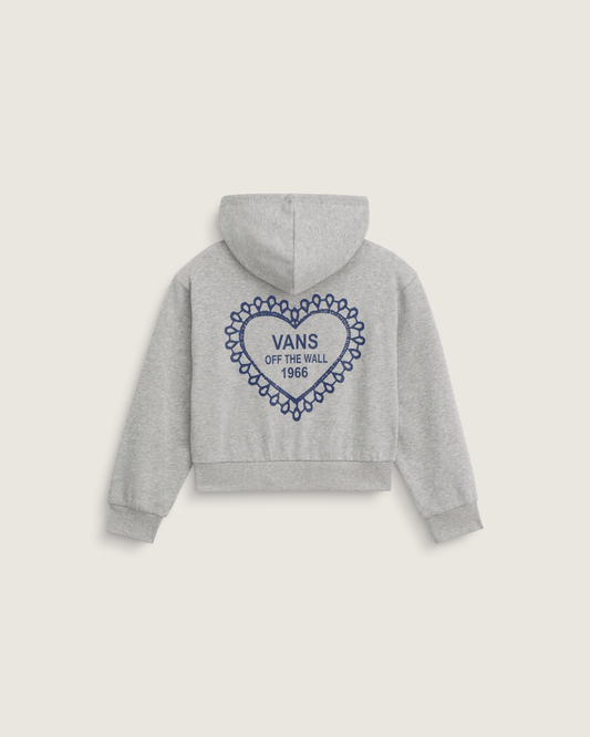 Kids Lacey Daze Retro Zip Hoodie in Cement Heather Grey | Vans online