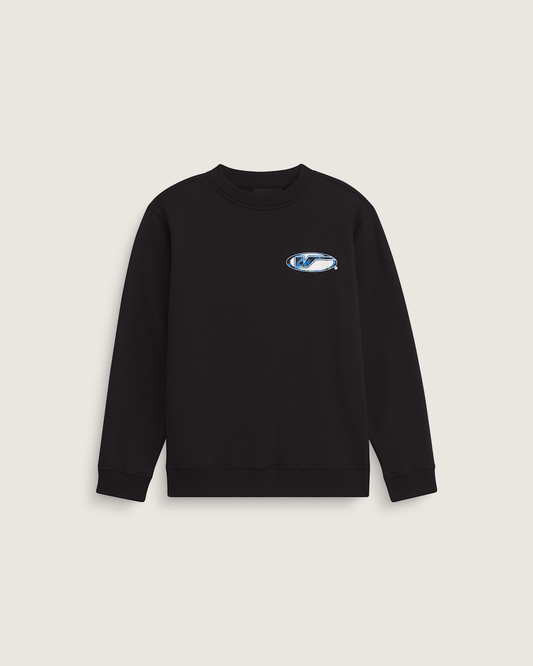 Kids Bevel Flame Crew Sweatshirt in Black | Vans online