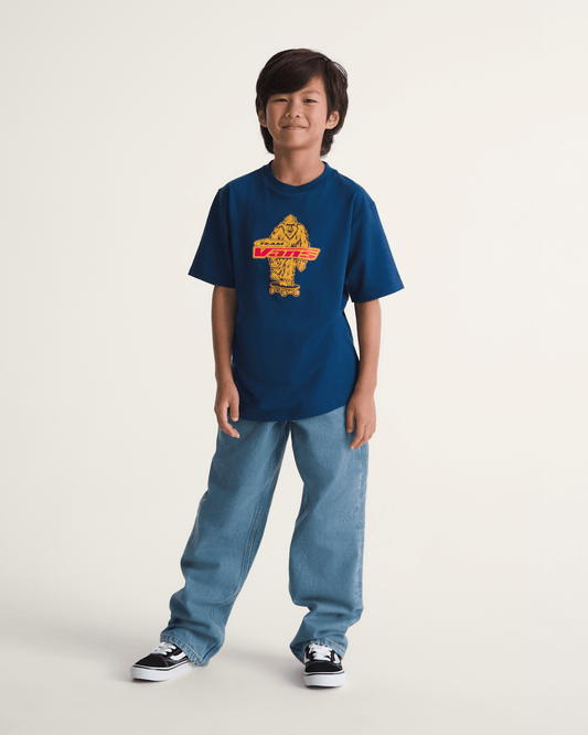 Kids Check-5 Loose Denim Pants in Stonewash Blue | Vans on sale