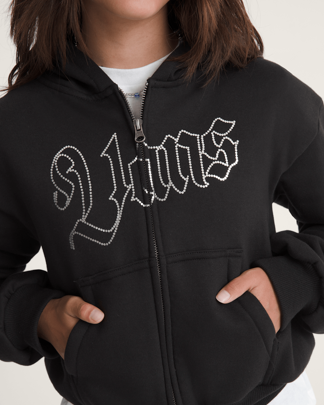 Kids Shining Zip Hoodie in Black | Vans online