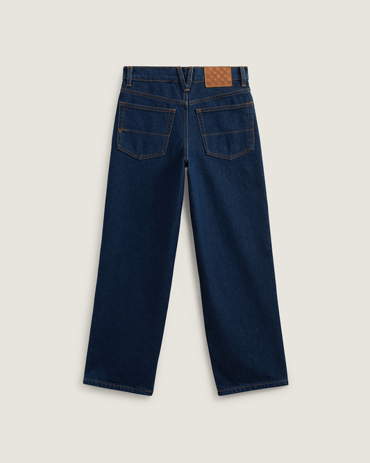 Kids Check-5 Loose Denim Pants in Midnight Blue | Vans online