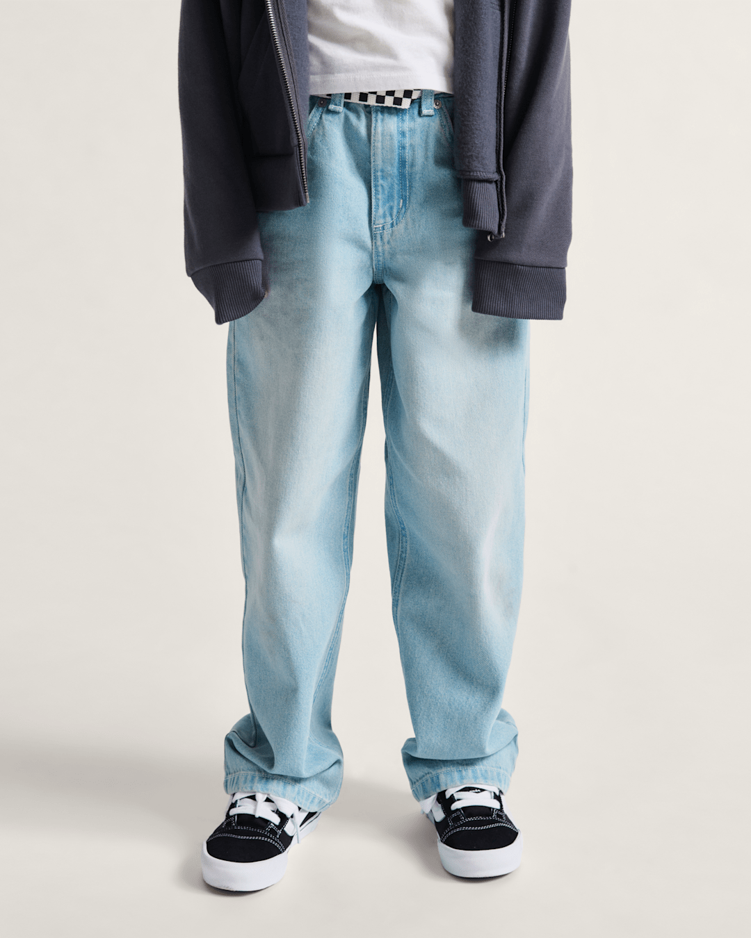 Kids Sirelle Denim Puddle Pants in Light Stonewash Blue | Vans outlet
