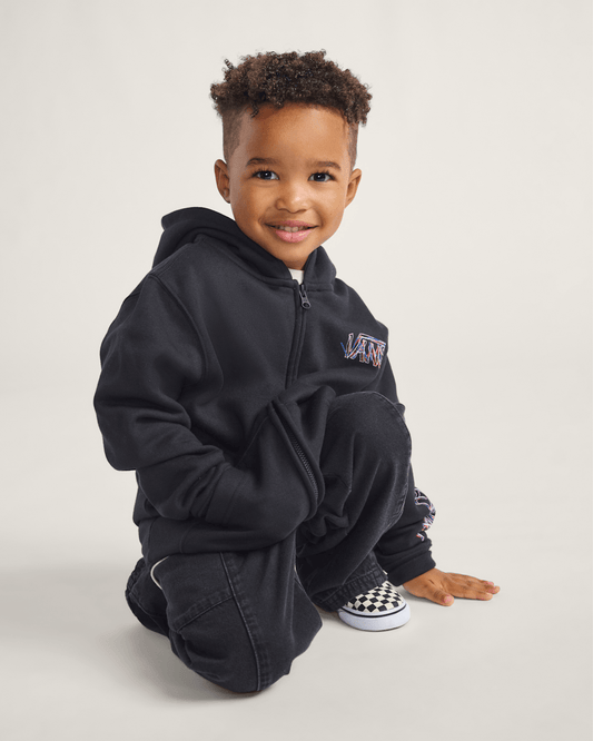 Little Kids Scribbled Past Zip Hoodie in Black | Vans near me