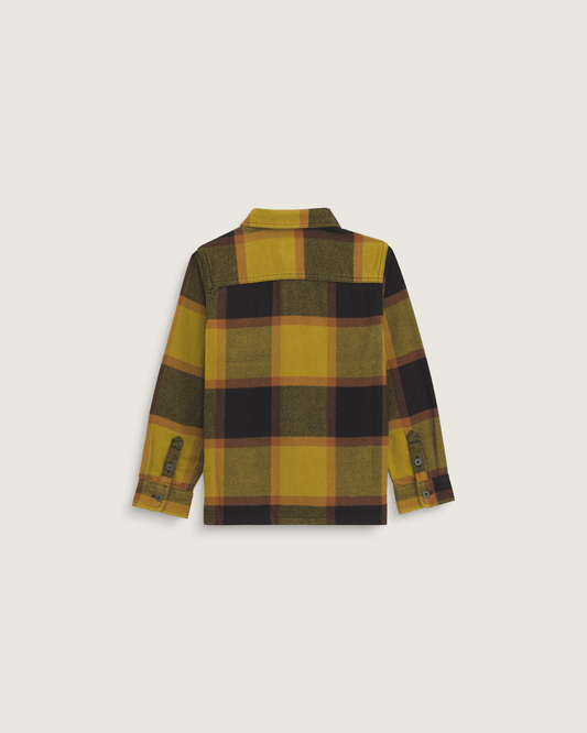 Little Kids Larkspur Plaid Flannel Shirt in Burnt Gold Yellow / Black | Vans on sale