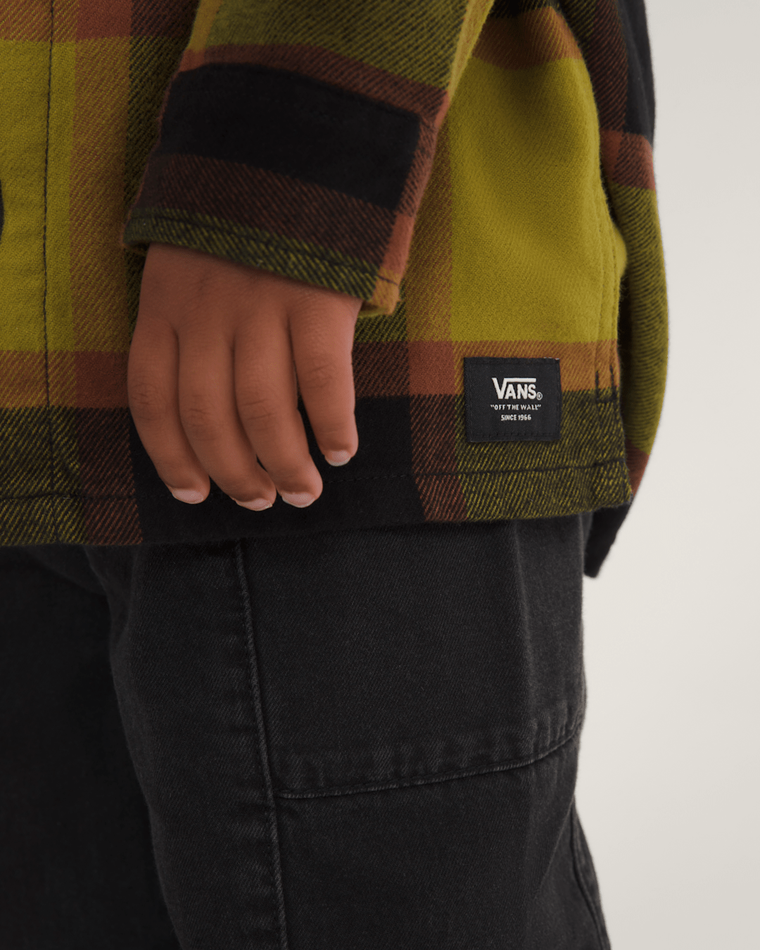 Little Kids Larkspur Plaid Flannel Shirt in Burnt Gold Yellow / Black | Vans on sale