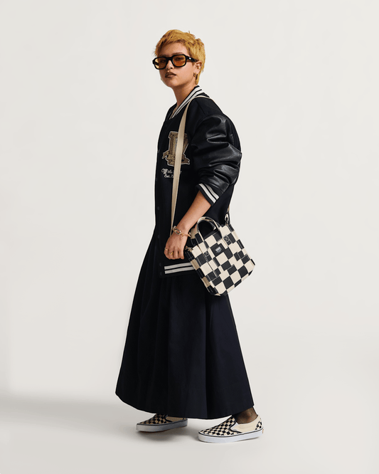 Lil Pergs Checkerboard Tote Bag in Antique White / Black | Vans outlet
