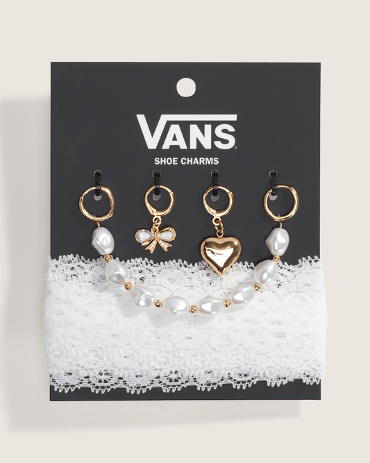 Vans Pearl and Lace Shoe Charm Set in White | Vans online