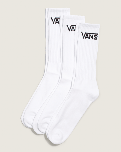 Classic Crew Socks 3-Pack in White | Vans outlet