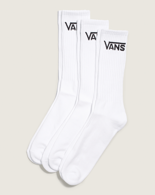 Classic Crew Socks 3-Pack in White | Vans outlet