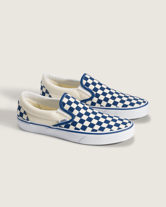 Classic Slip-On Checkerboard Shoe in True Blue / White | Vans discount