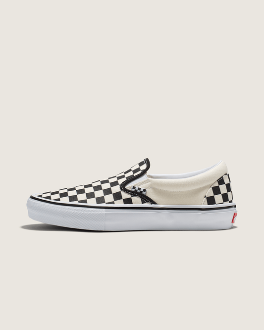 Skate Slip-On Checkerboard Shoe in Checkerboard Black / Off White | Vans on sale
