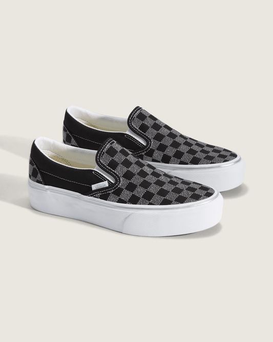 Classic Slip-On Platform Checkerboard Shoe in Checkerboard Black | Vans on sale