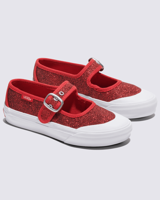 Little Kids Mary Jane Shoe in Glitter Red | Vans on sale