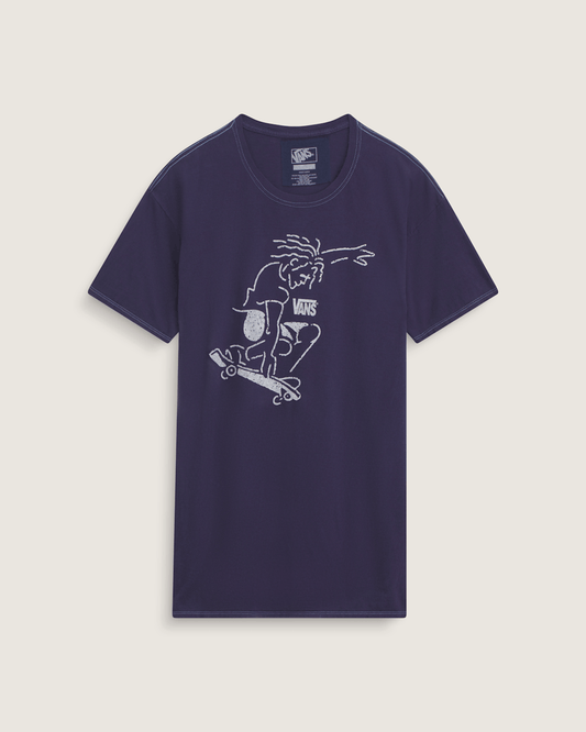 Waffle Shop Skate Crest T-Shirt in Navy Blue | Vans online