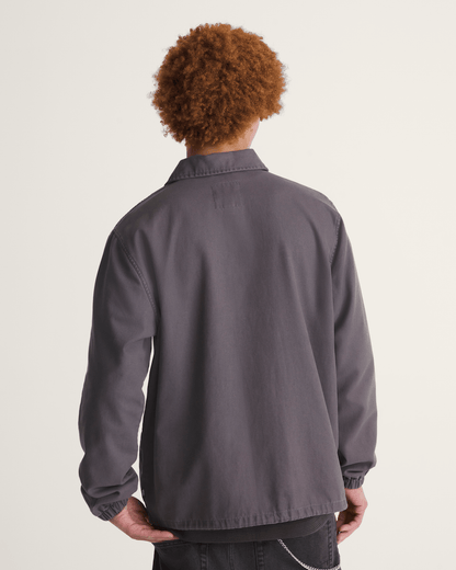 Torrey Pigment Canvas Coaches Jacket in Asphalt Grey | Vans on sale