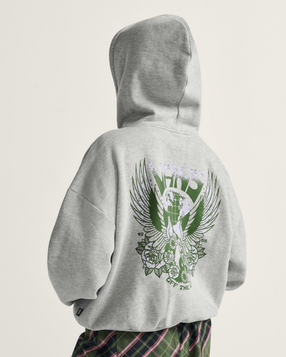 World Peace Retro Pullover Hoodie in Heather Grey | Vans on sale
