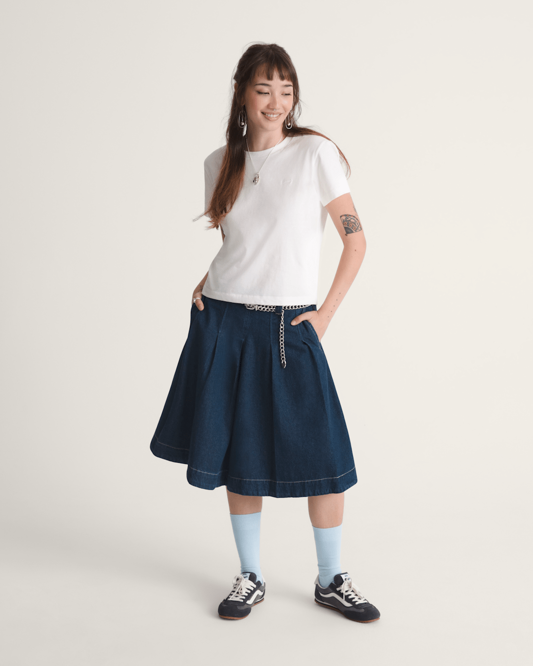 Authentic Chino Denim Skirt in Dark Rinse Blue | Vans outlet