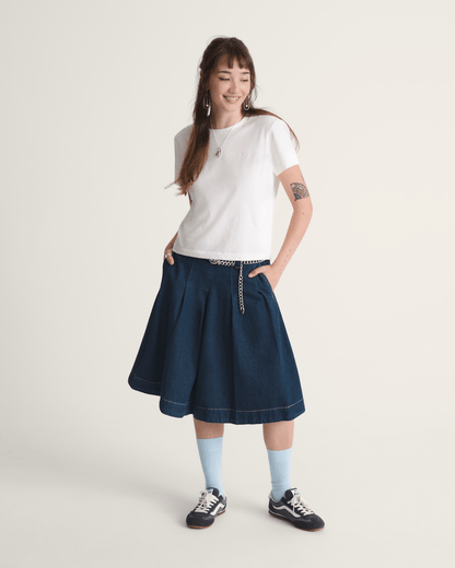 Authentic Chino Denim Skirt in Dark Rinse Blue | Vans outlet