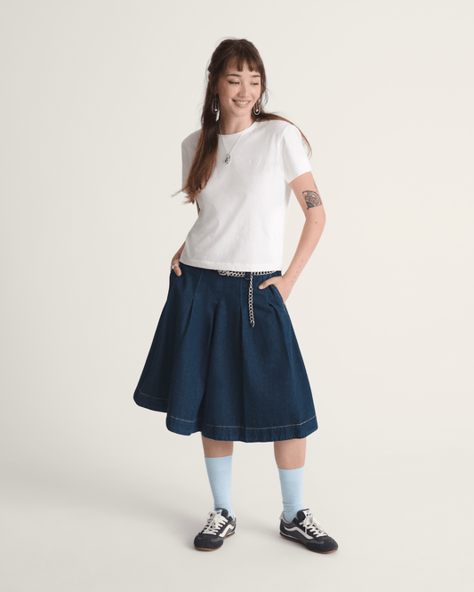 Authentic Chino Denim Skirt in Dark Rinse Blue | Vans outlet