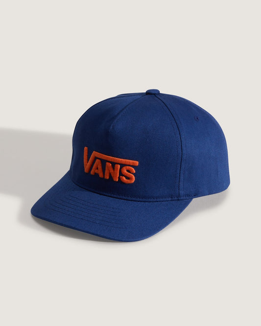 Kids Drop V Logo Snapback Hat in Deep Indigo Blue | Vans online
