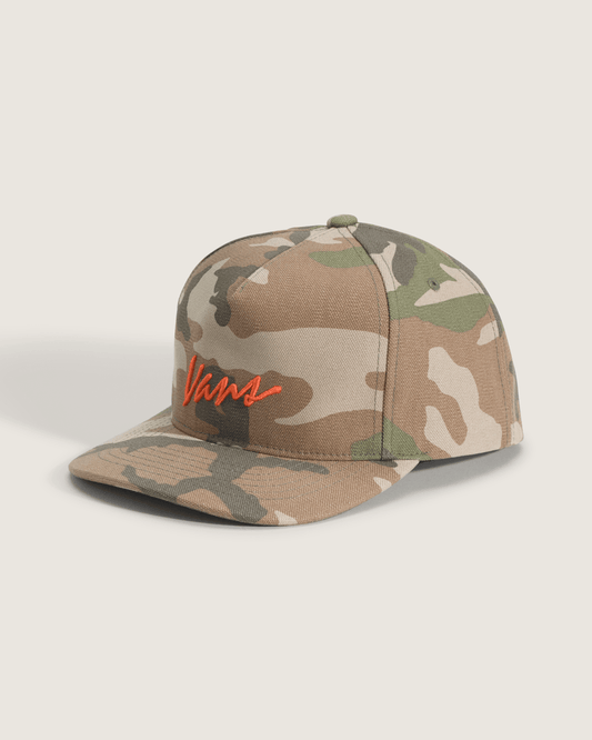 Classic Script Snapback Hat in Vintage Camo Brown | Vans on sale