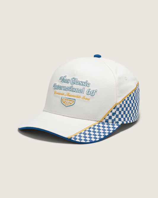 Vans Classic Strapback Hat in White / Blue | Vans outlet