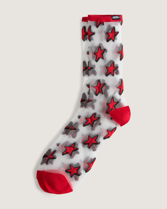 Hazy Sheer Crew Socks in Racing Red | Vans sale