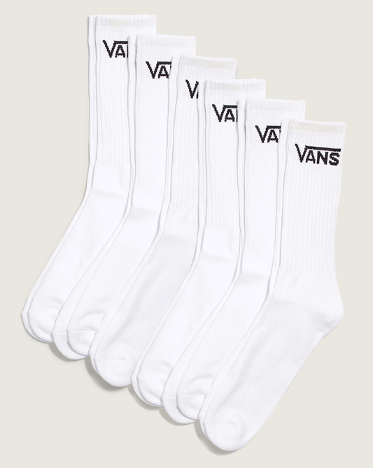 Classic Crew Socks 6-Pack in White | Vans on sale