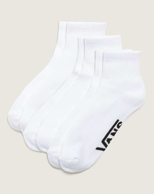 Classic Quarter Crew Socks 3-Pack in White | Vans online